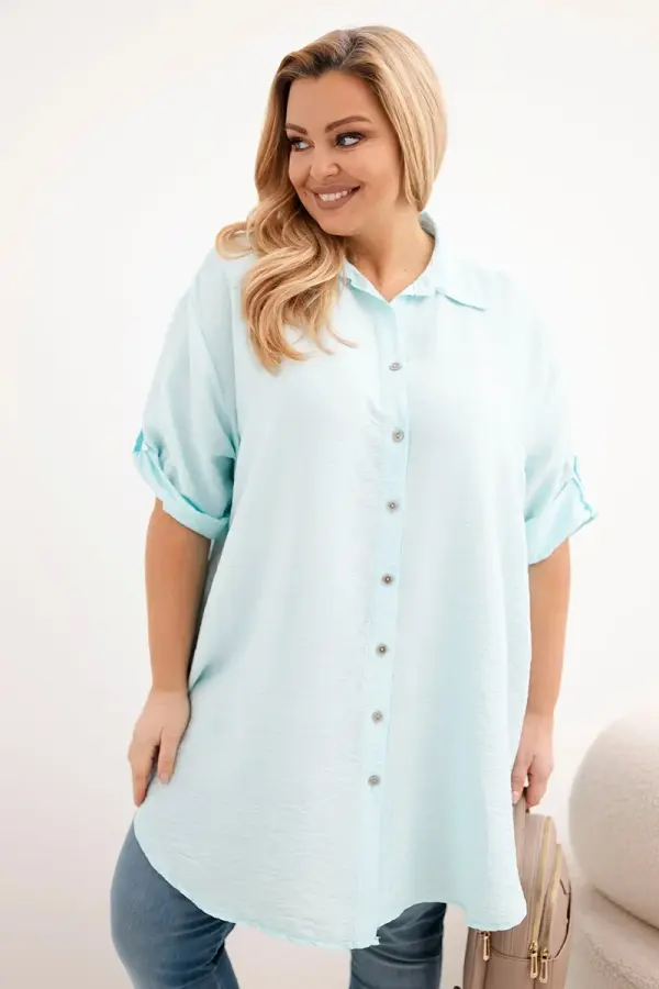 Kesi Włoski Дамска риза Kesi Plus Size с удължен гръб