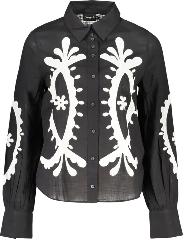 DESIGUAL Дамска риза с дълъг ръкав Desigual, черна