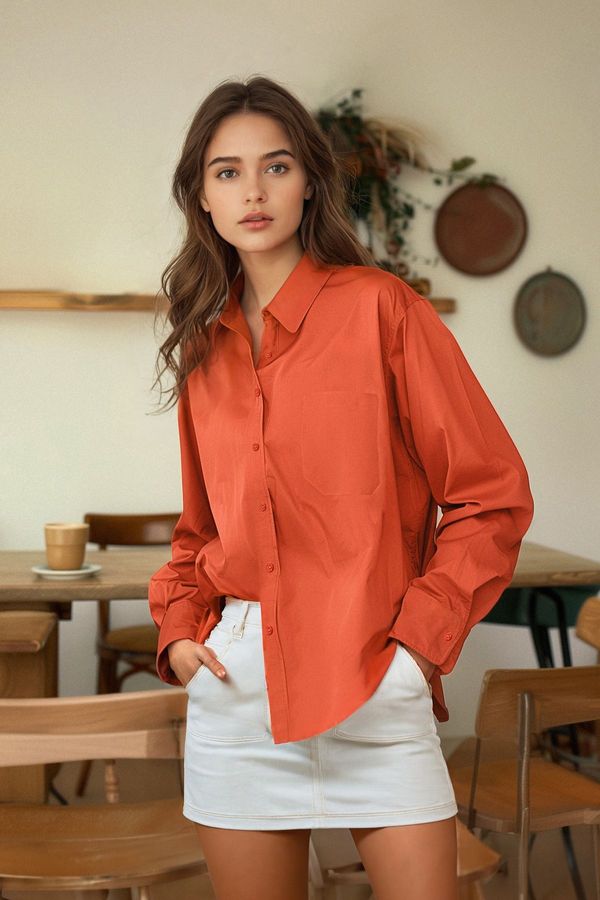 Trendyol Дамска риза Trendyol Boyfriend