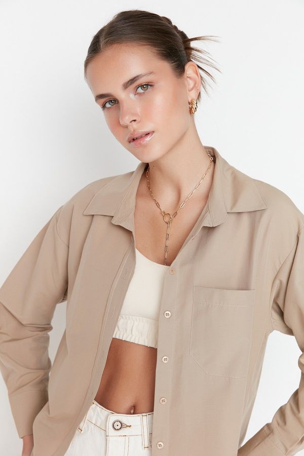 Trendyol Дамска риза Trendyol Boyfriend