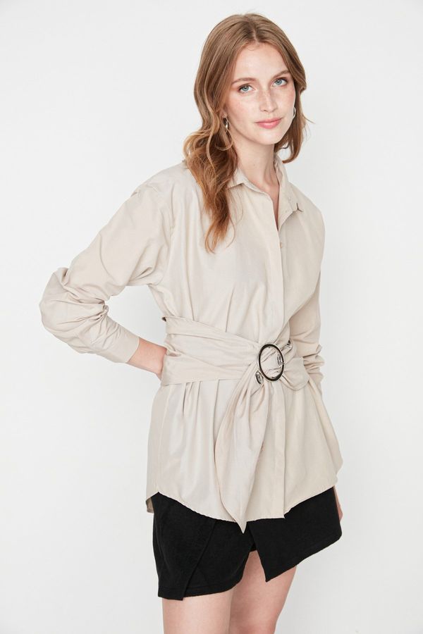 Trendyol Дамска риза Trendyol Buckle Detailed