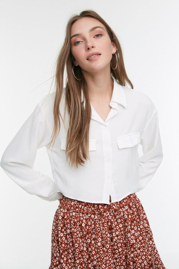 Trendyol Дамска риза Trendyol Ecru