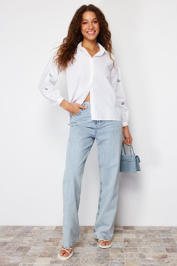 Trendyol Дамска риза  Trendyol Ecru