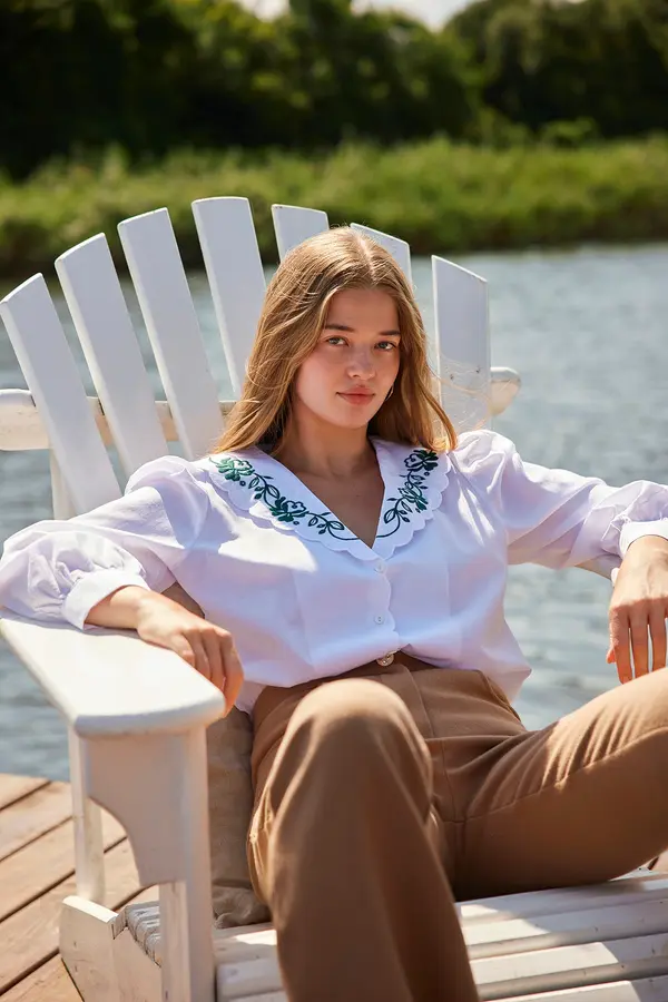 Trendyol Дамска риза Trendyol Embroidery