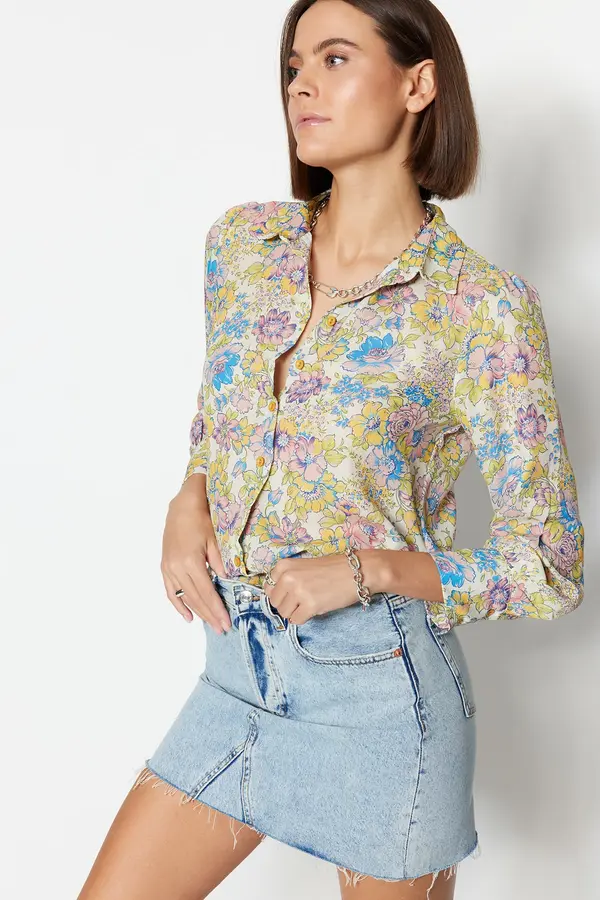 Trendyol Дамска риза Trendyol Multicolored
