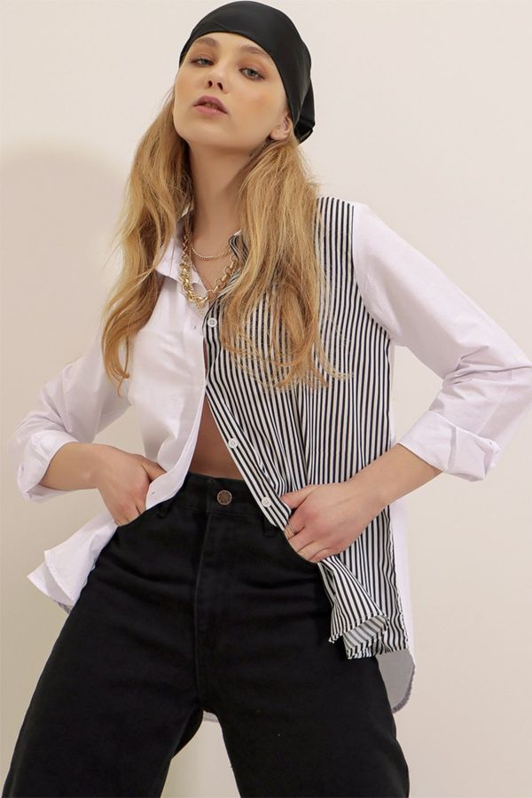 Trend Alaçatı Stili Дамска риза. Trend Alaçatı Stili Color Block