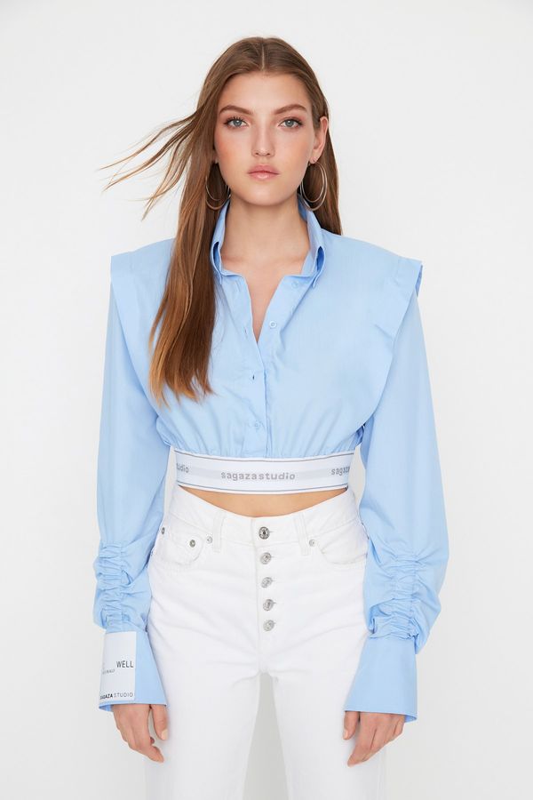 Trendyol Дамска риза. Trendyol Poplin