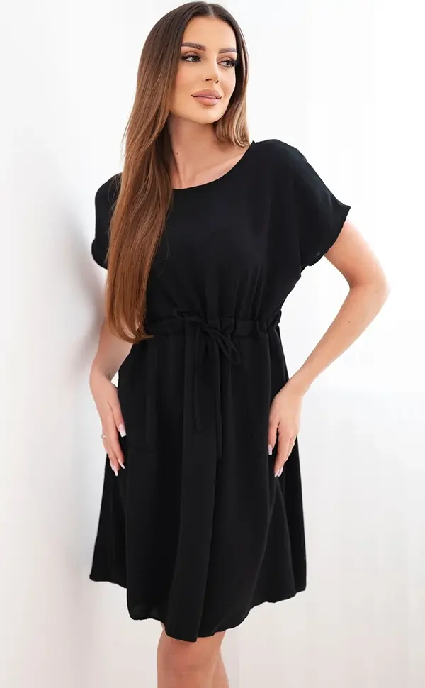 Kesi Włoski Дамска рокля Kesi Włoski с къс ръкав и връзки