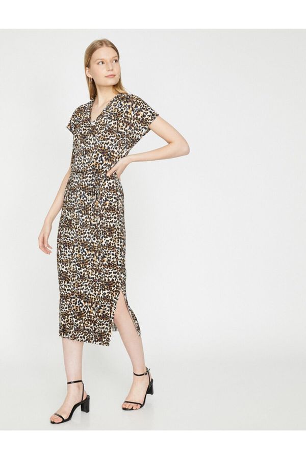 Koton Дамска рокля Koton Leopard