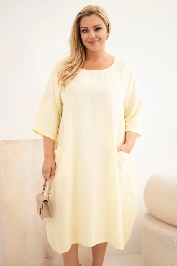 Kesi Włoski Дамска рокля plus size с джобове Kesi Włoski