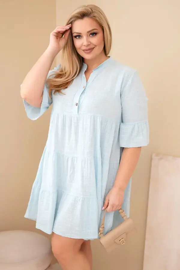 Kesi Włoski Дамска рокля plus size с волани Kesi Włoski, синя