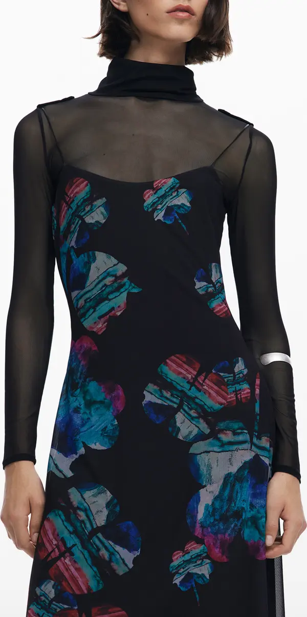 DESIGUAL Дамска рокля с дълъг ръкав макси