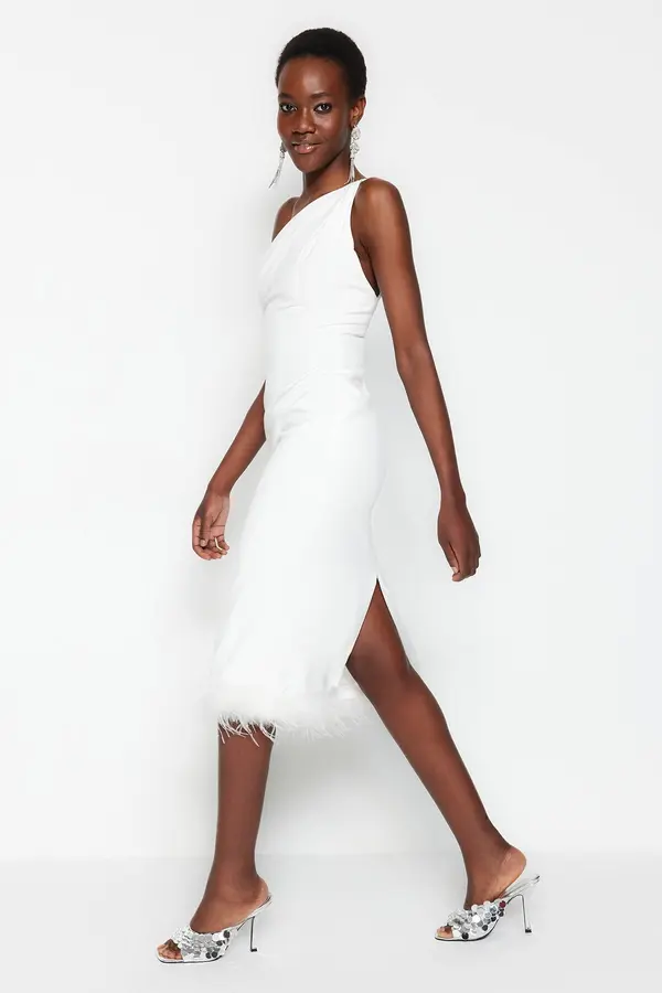 Trendyol Дамска рокля Trendyol Ecru