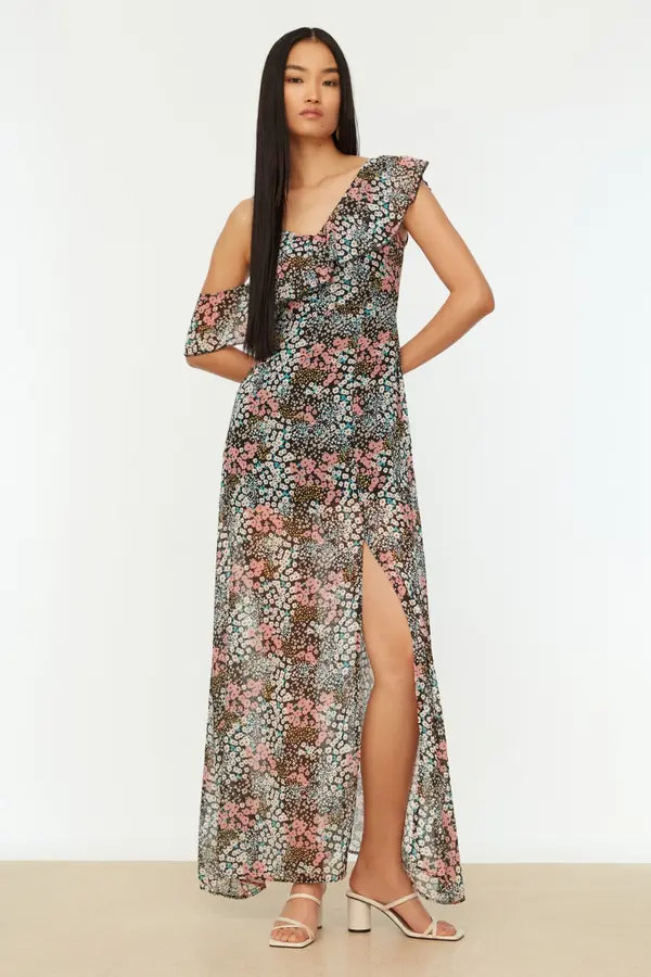 Trendyol Дамска рокля Trendyol Floral Patterned