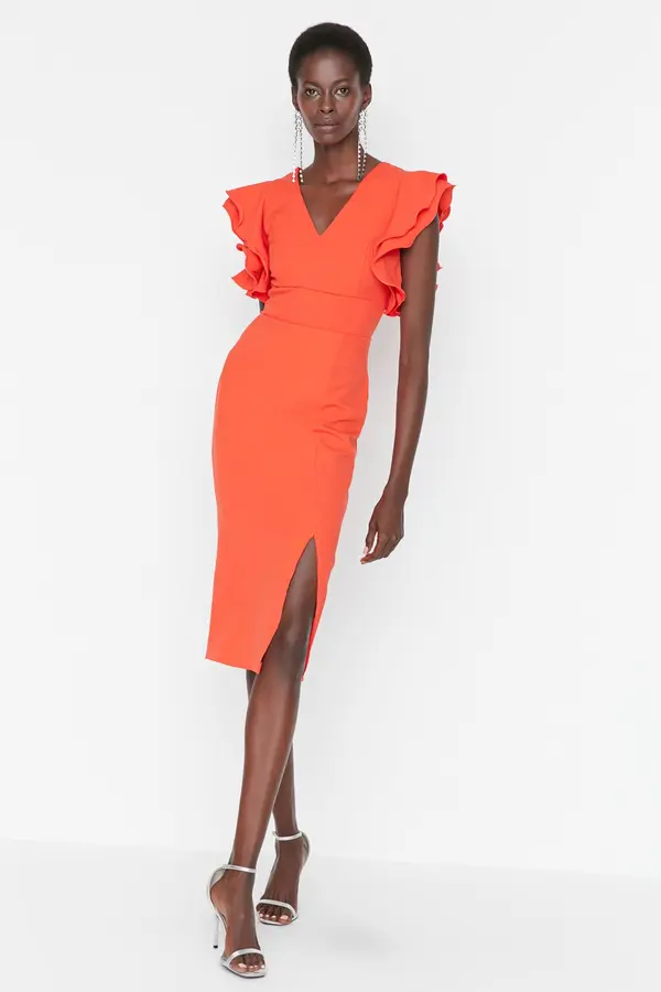 Trendyol Дамска рокля Trendyol Frill Detailed