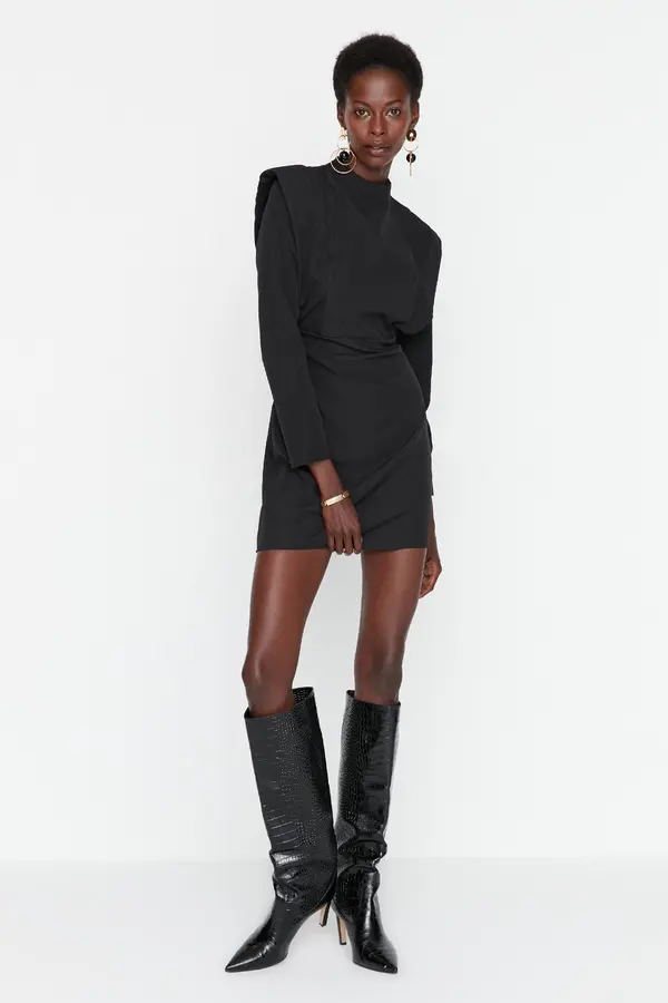 Trendyol Дамска рокля Trendyol High Collar