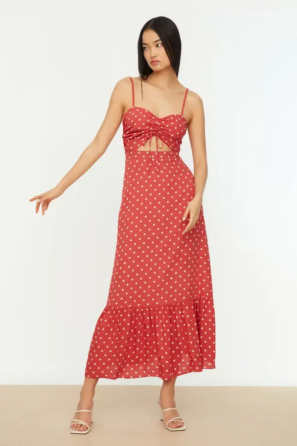 Trendyol Дамска рокля Trendyol Polka dot printed
