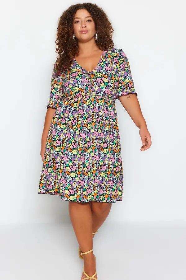 Trendyol Дамска рокля Trendyol TBBSS23AH00158/Very colorful