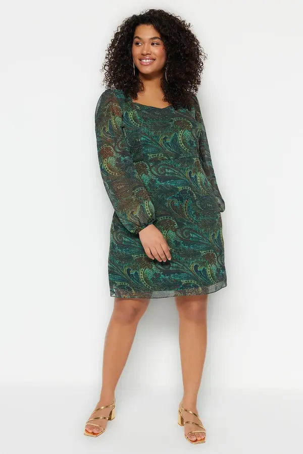 Trendyol Дамска рокля Trendyol TBBSS23AH00187/Green