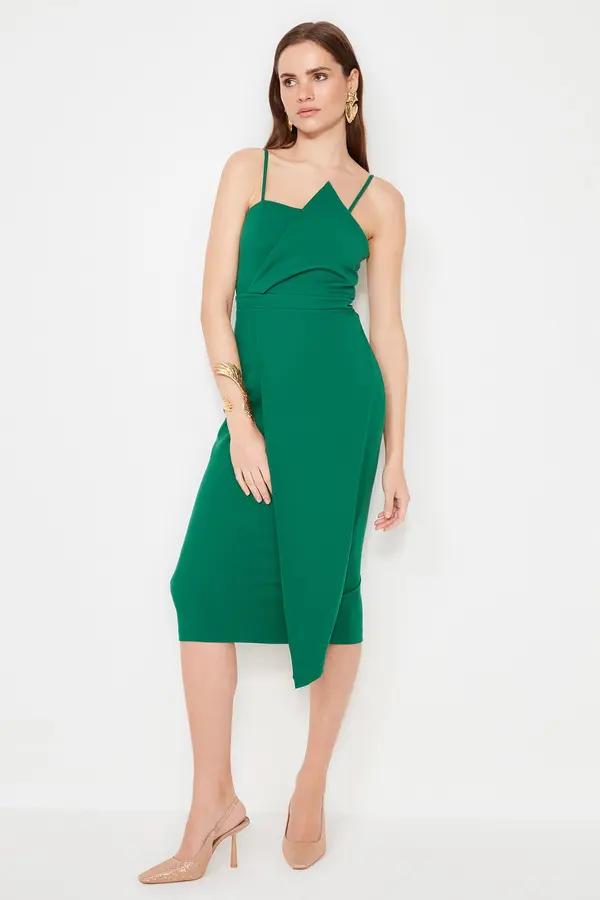 Trendyol Дамска рокля Trendyol TPRSS19FZ0136/Emerald