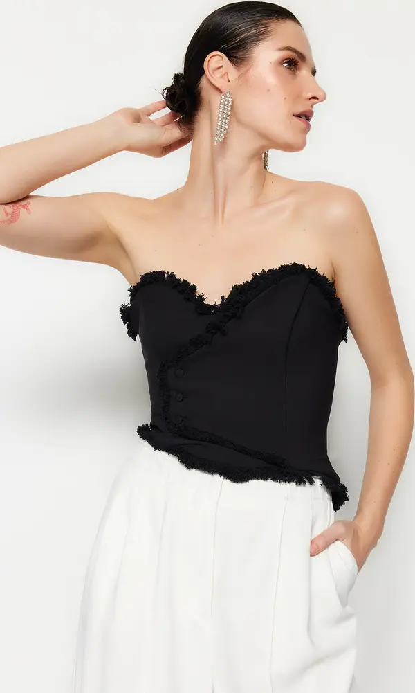 Trendyol Дамска рокля Trendyol TPRSS22BS0070/Black