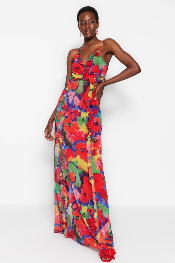 Trendyol Дамска рокля Trendyol TPRSS23AE00033/Multi-color