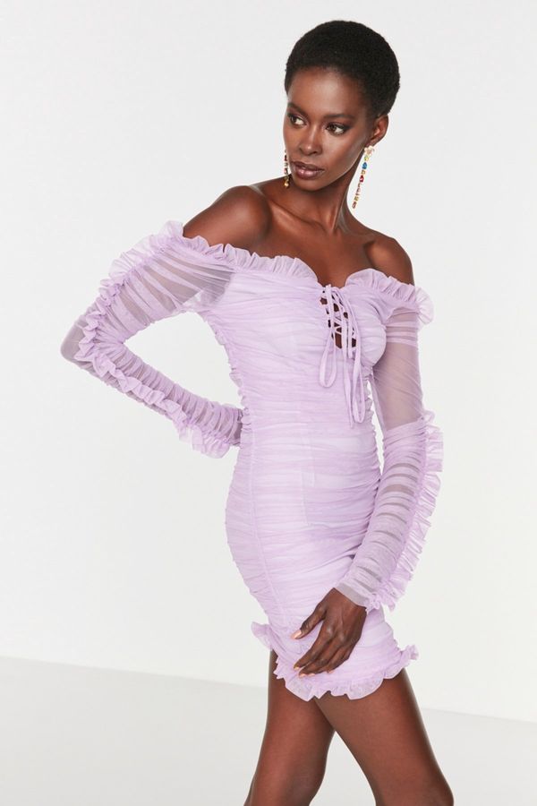 Trendyol Дамска рокля Trendyol Tulle Detailed