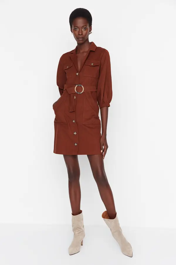 Trendyol Дамска рокля. Trendyol Belt detailed