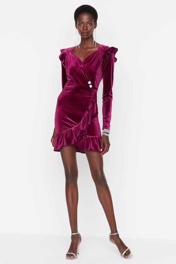 Trendyol Дамска рокля. Trendyol TPRAW23EL00186/PLUM{