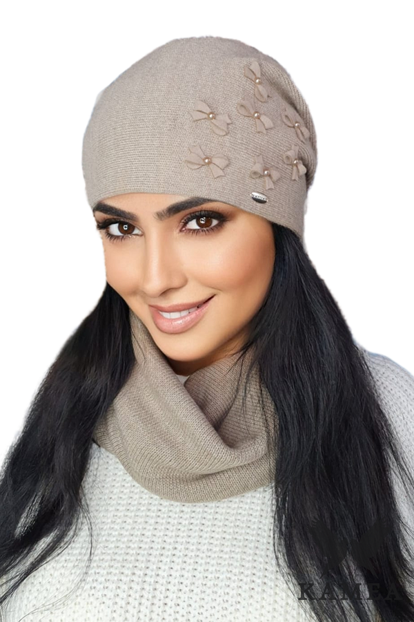 Kamea Дамска шапка. Kamea Kamea_Hat_K.22.029.04_Dark_Beige