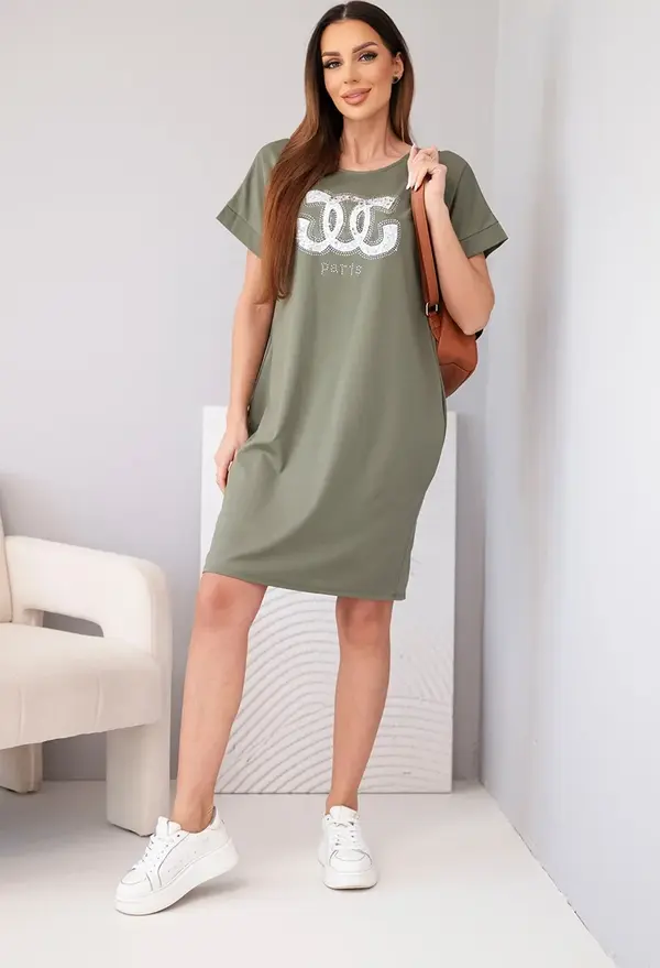 Kesi Włoski Дамска свободна рокля с щампа