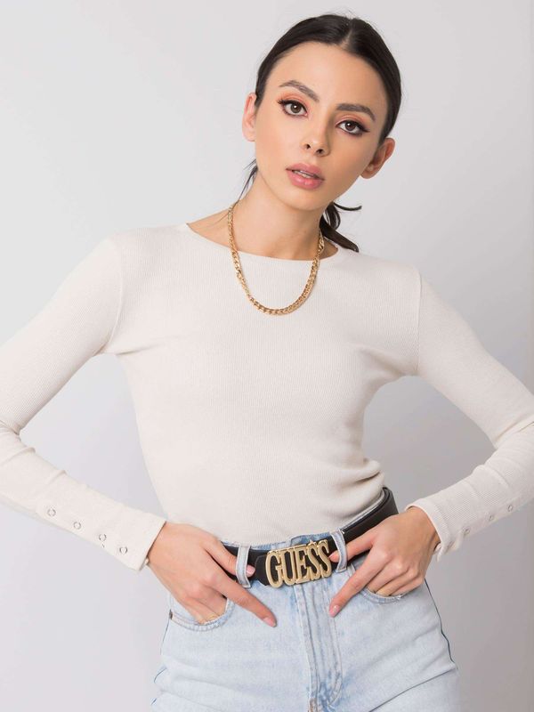 Fashionhunters Дамска тениска Fashionhunters Cream