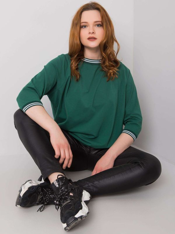 Fashionhunters Дамска тениска Fashionhunters Green