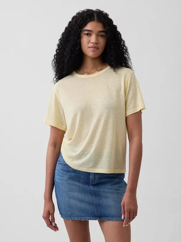 GAP Дамска тениска GAP от ленена смес