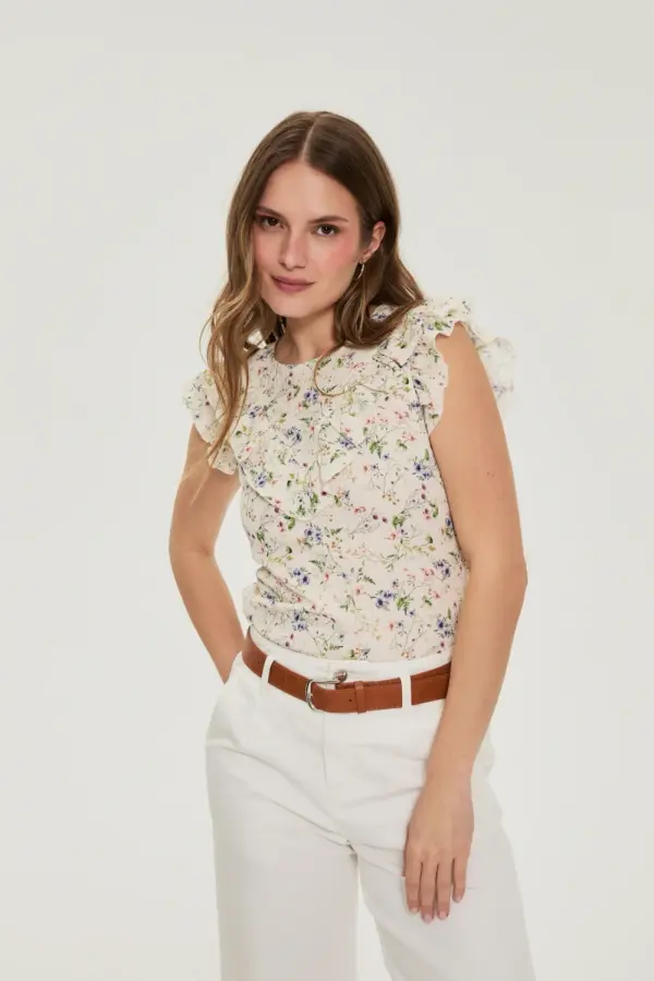 Marisse Дамска тениска Marisse в цвят Off White