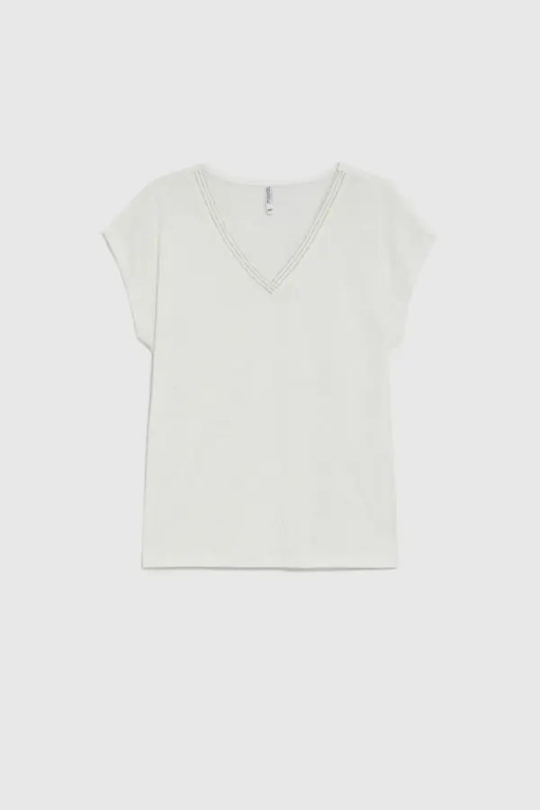 Marisse Дамска тениска Marisse в цвят Off White