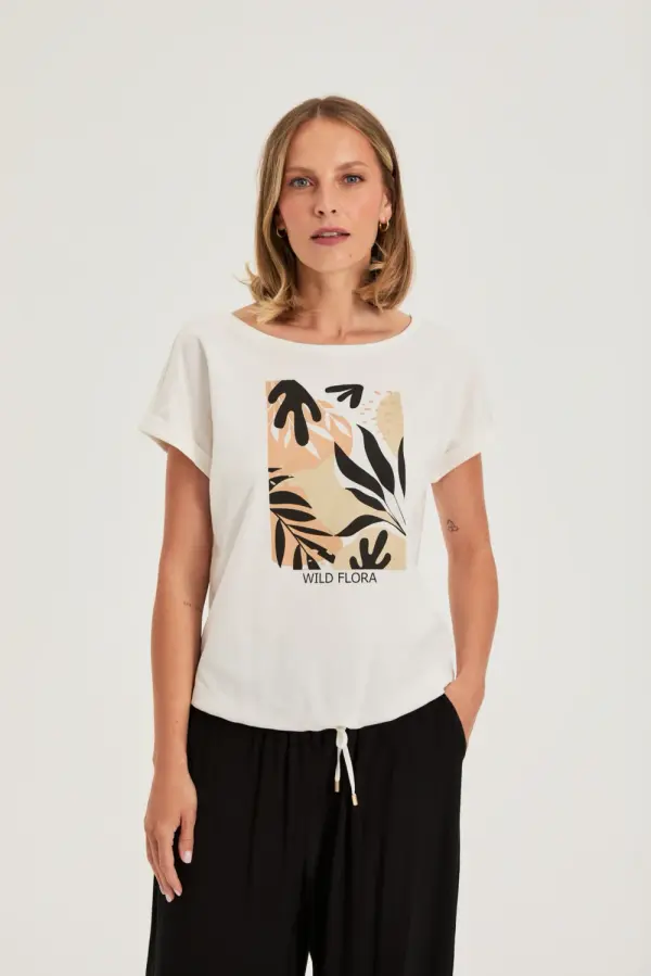 Marisse Дамска тениска Marisse в цвят Off White