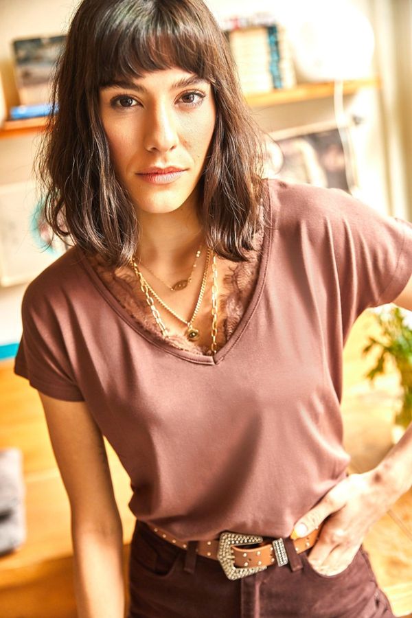 Olalook Дамска тениска Olalook BLZ-19000873/Bitter coffee