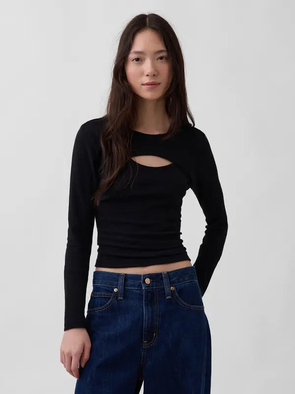 GAP Дамска тениска с дълъг ръкав GAP