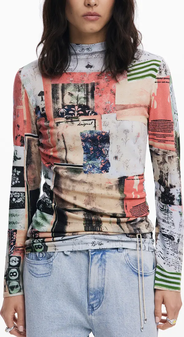 DESIGUAL Дамска тениска с дълъг ръкав и щампа