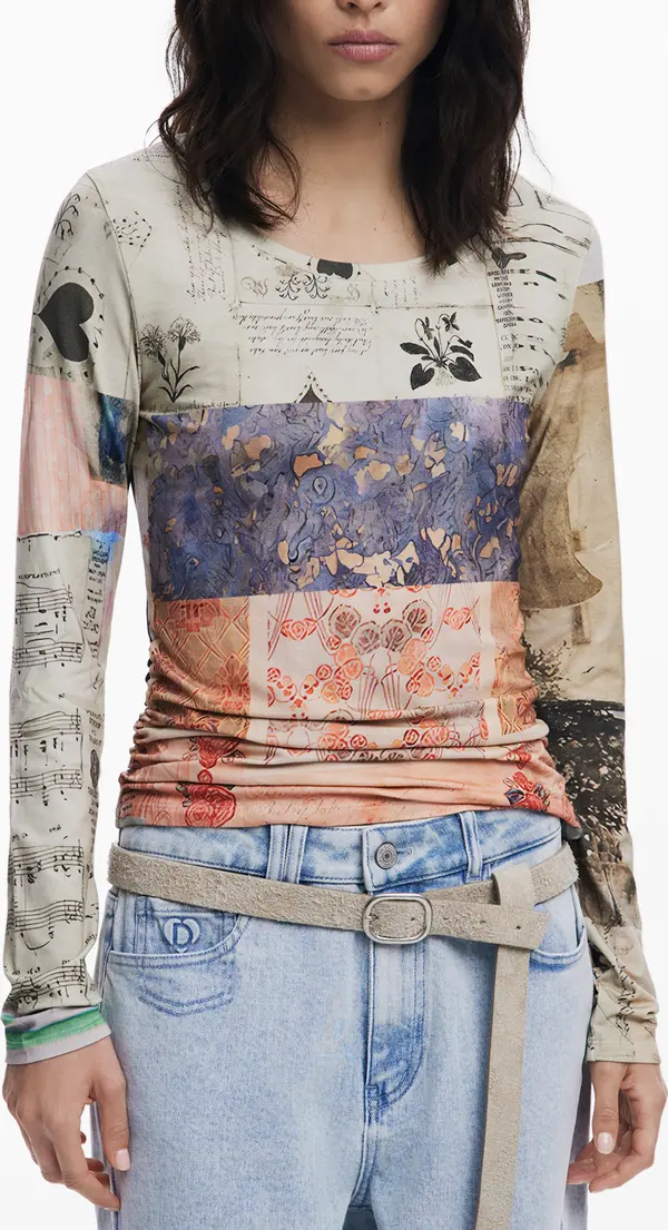 DESIGUAL Дамска тениска с дълъг ръкав и шарка