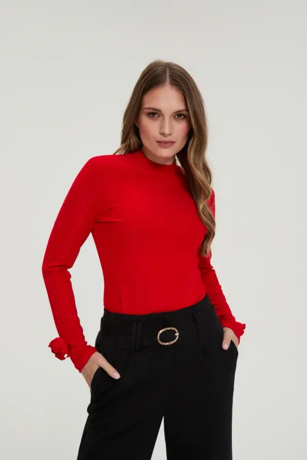Marisse Дамска тениска с дълъг ръкав Marisse червена