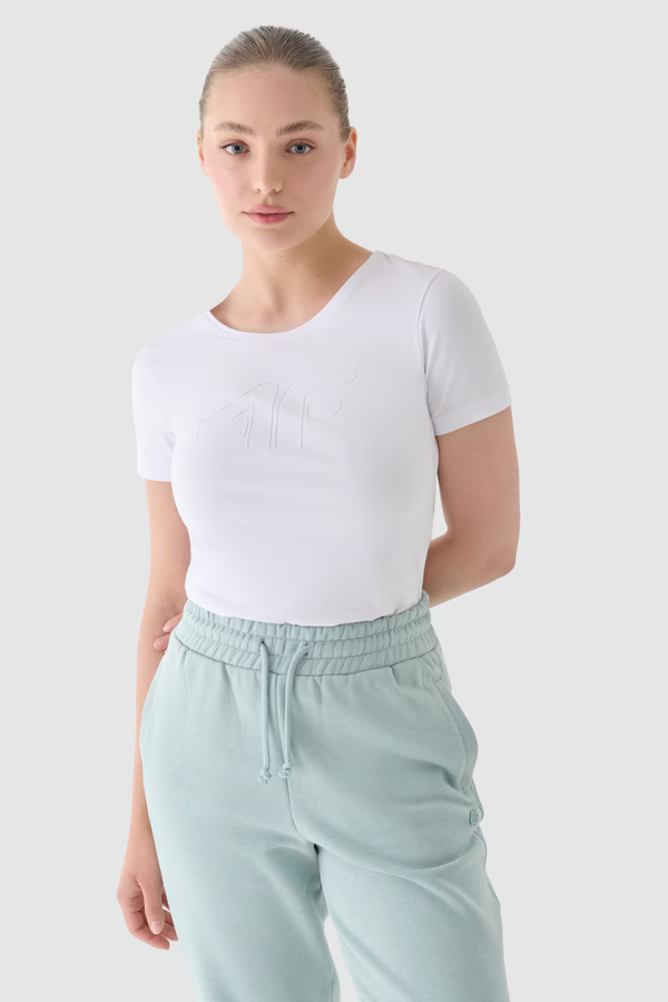 4F Дамска Тениска С Принт 4F Бяла 4FWMM00TTS