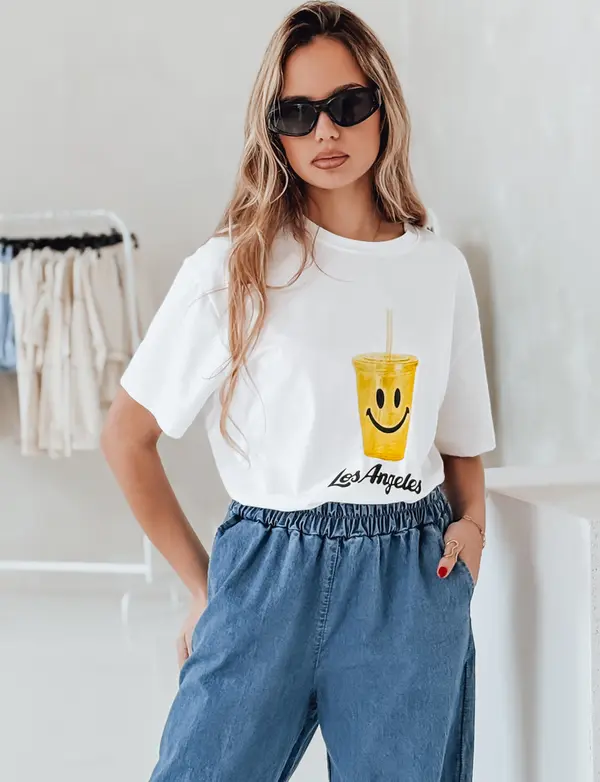 DStreet Дамска тениска SUNSMILE бяла