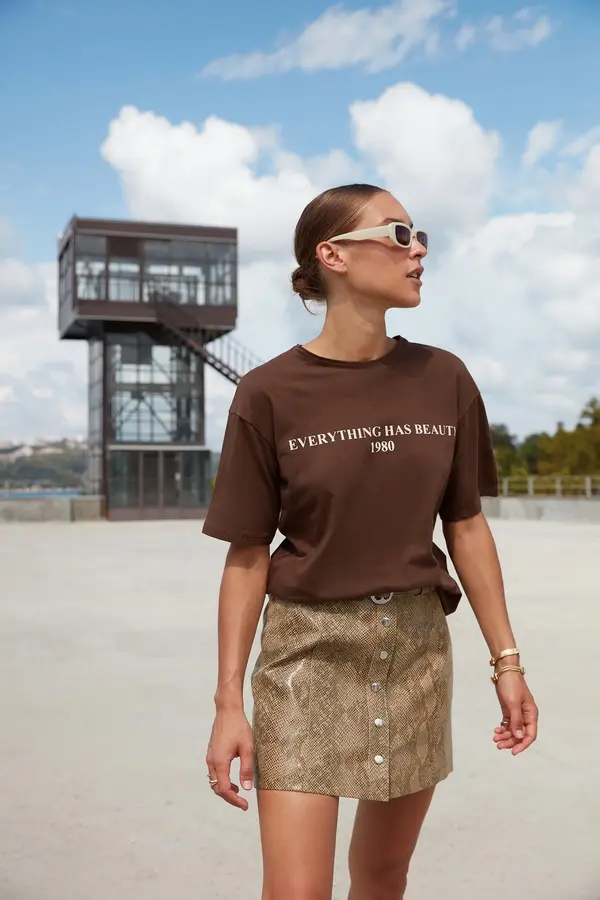 Trendyol Дамска тениска Trendyol Printed