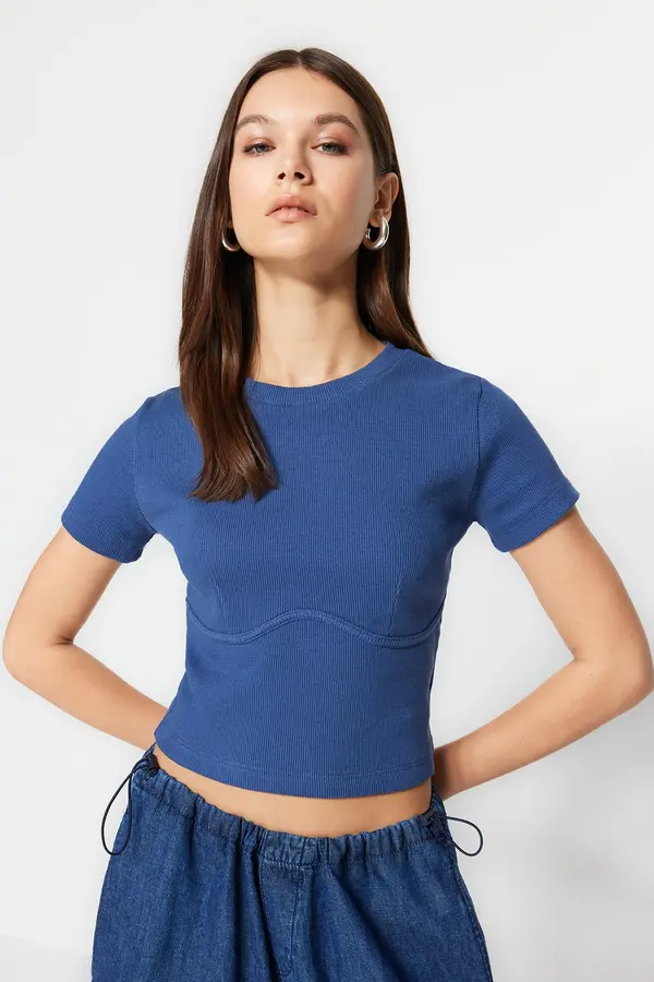 Trendyol Дамска тениска Trendyol Ribbed