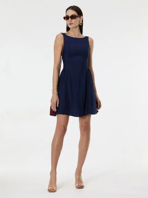 Orsay Дамска тъмносиня рокля без ръкави