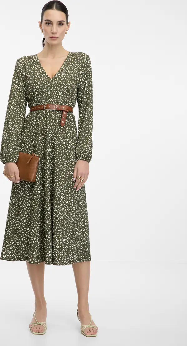 Orsay Дамска зелена миди рокля ORSAY