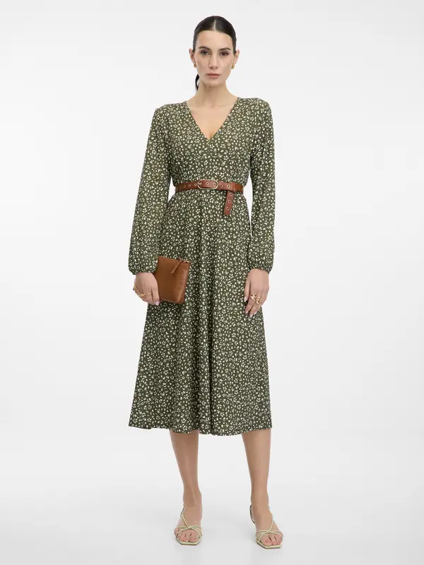 Orsay Дамска зелена миди рокля ORSAY