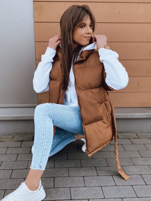 DStreet Дамска жилетка JEAM кафява Dstreet z